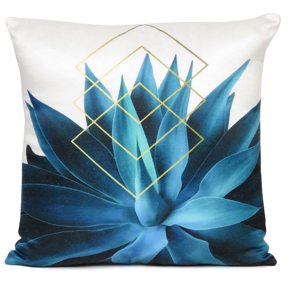 Blue Floral Cushion Cover for Bedroom Sofa Chair Car Throw Pillow Case